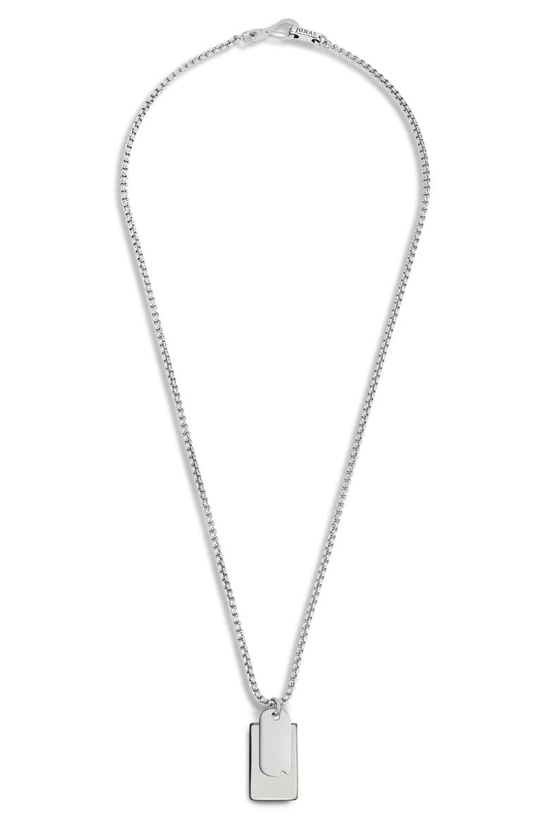 Double Dog Tag Necklace, Main, color, SILVER