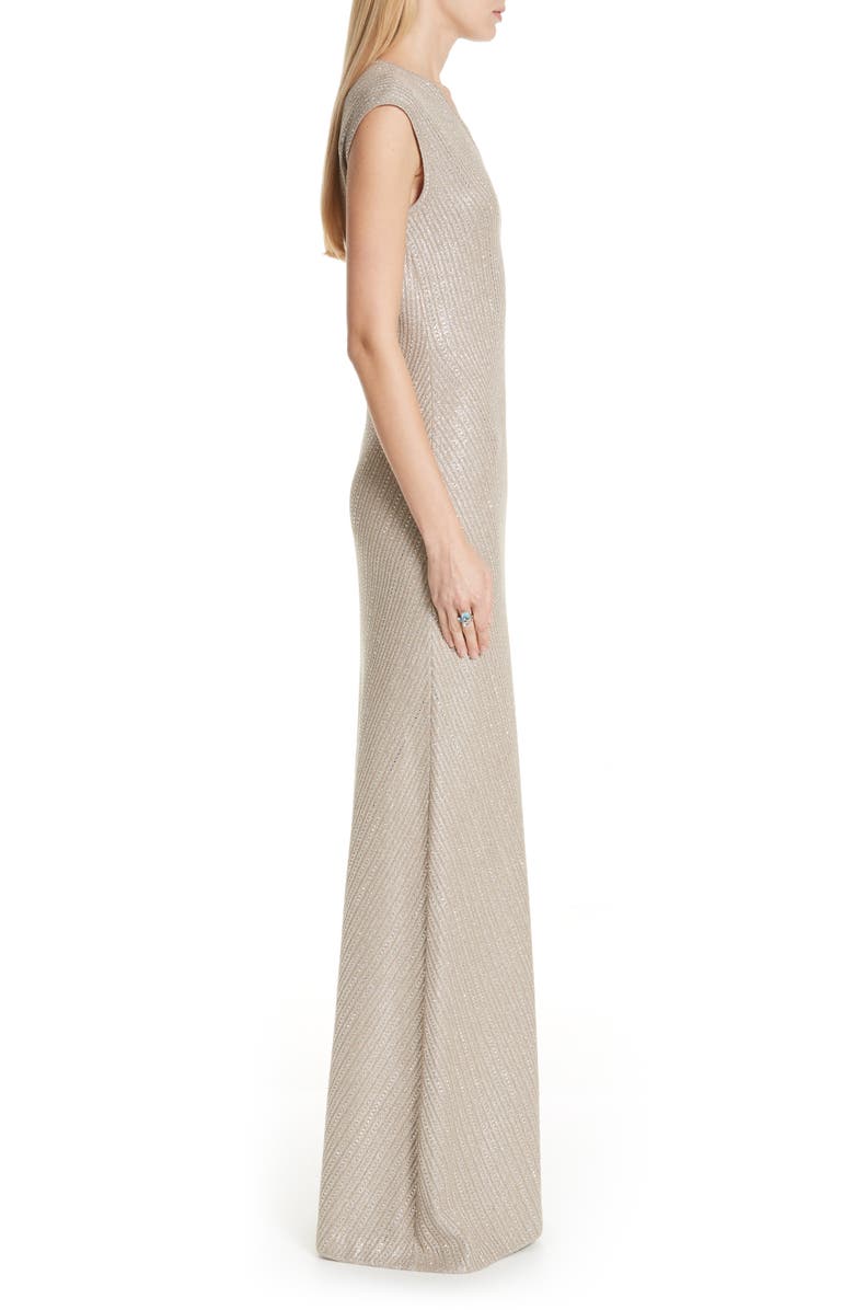 St. John Collection Brielle Knit V-Neck Gown, Alternate, color, 