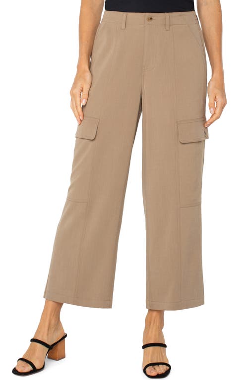 Liverpool Los Angeles High Waist Crop Wide Leg Cargo Pants In Palo Santo