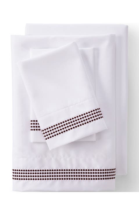 Supima Cotton No Iron Sateen Embroidered Sheets - 400 thread count