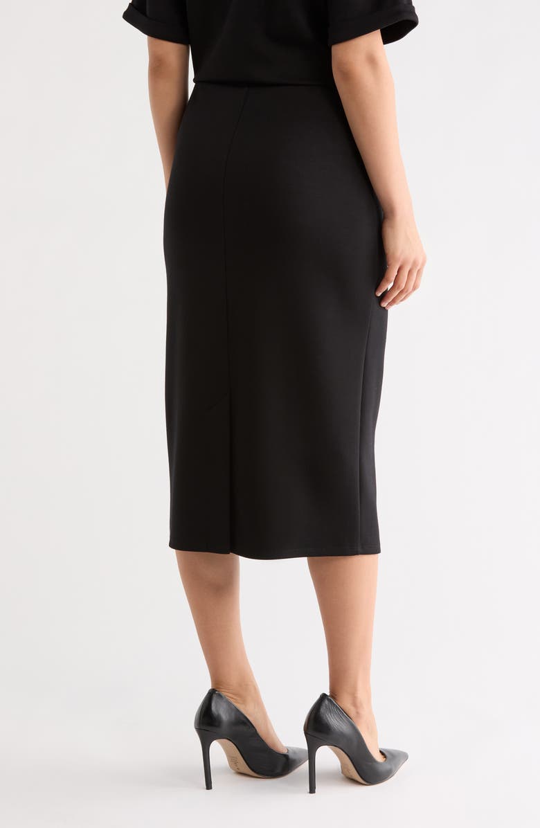 NORDSTROM RACK Scuba Midi Skirt, Alternate, color, Black