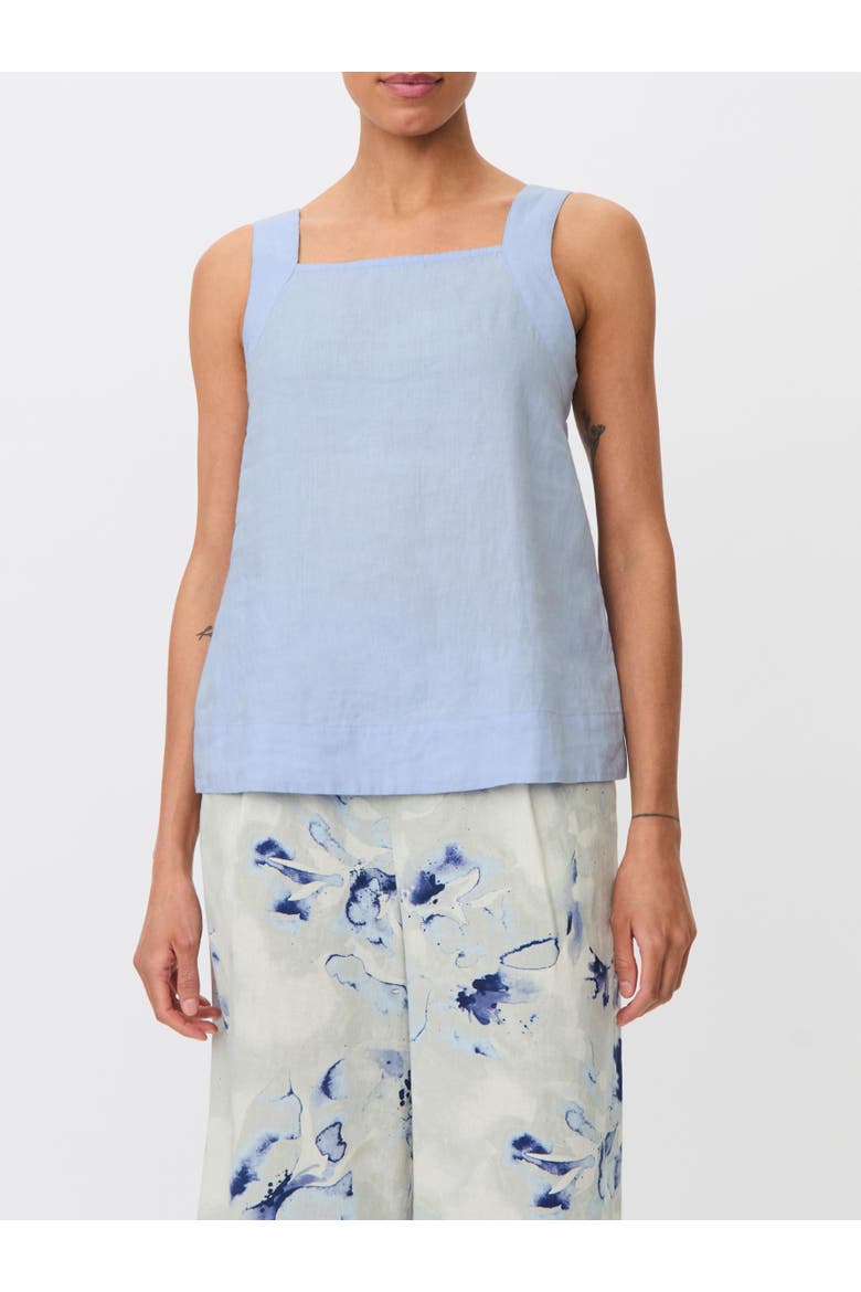 Madisa Linen Square Neck Top, Alternate, color, Skyway