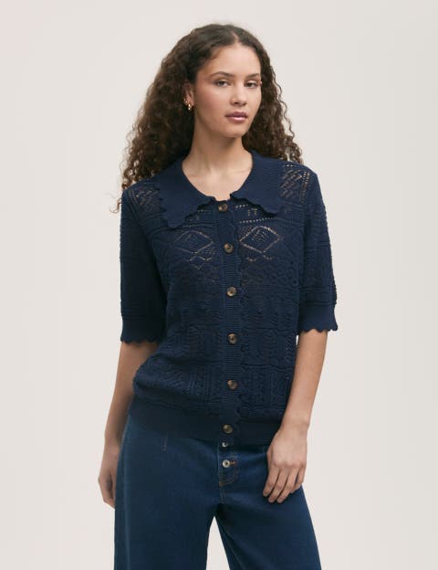 Marlowe Short Sleeve Crochet Cardigan
