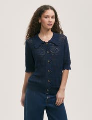 Finery London Marlowe Short Sleeve Crochet Cardigan
