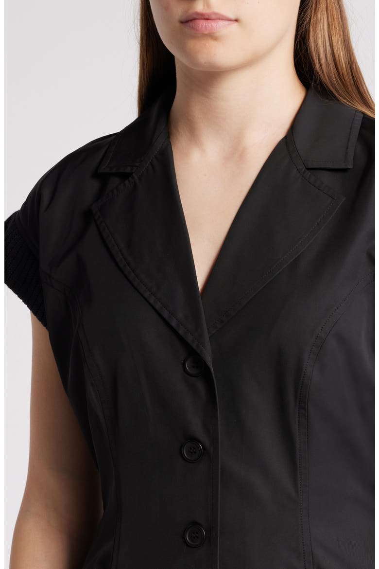 Millie Rib Trim Midi Dress, Alternate, color, BLACK