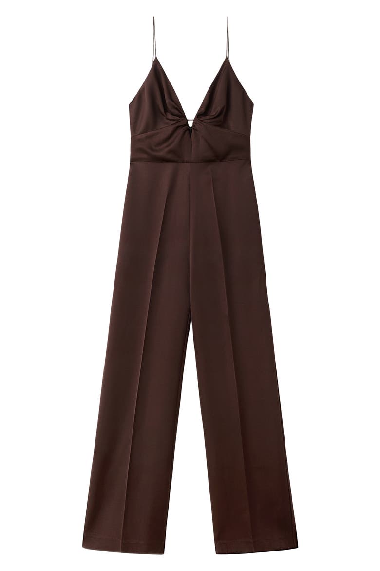 Mono Deep V-Neck Sleeveless Jumpsuit, Main, color, CHOCOLATE