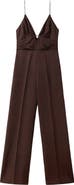 MANGO Mono Deep V-Neck Sleeveless Jumpsuit