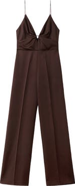 MANGO Mono Deep V-Neck Sleeveless Jumpsuit