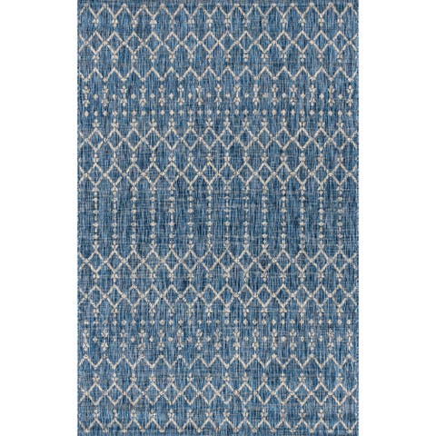 Ourika Moroccan Geometric Textured Weave Indoor/Outdoor Area Rug