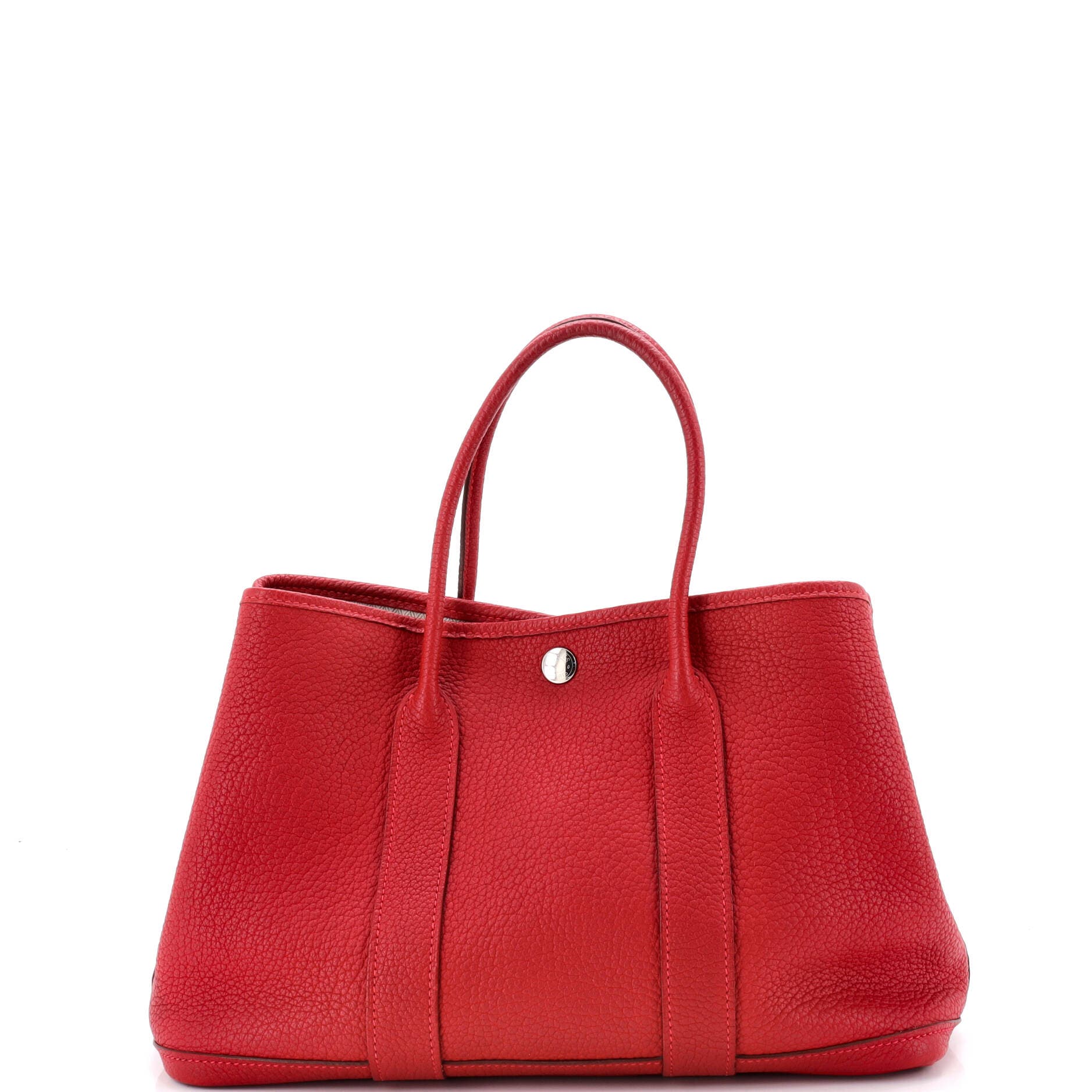 Pre-Owned Hermes Garden Party Tote Leather 30, Main, color, Rouge Vif