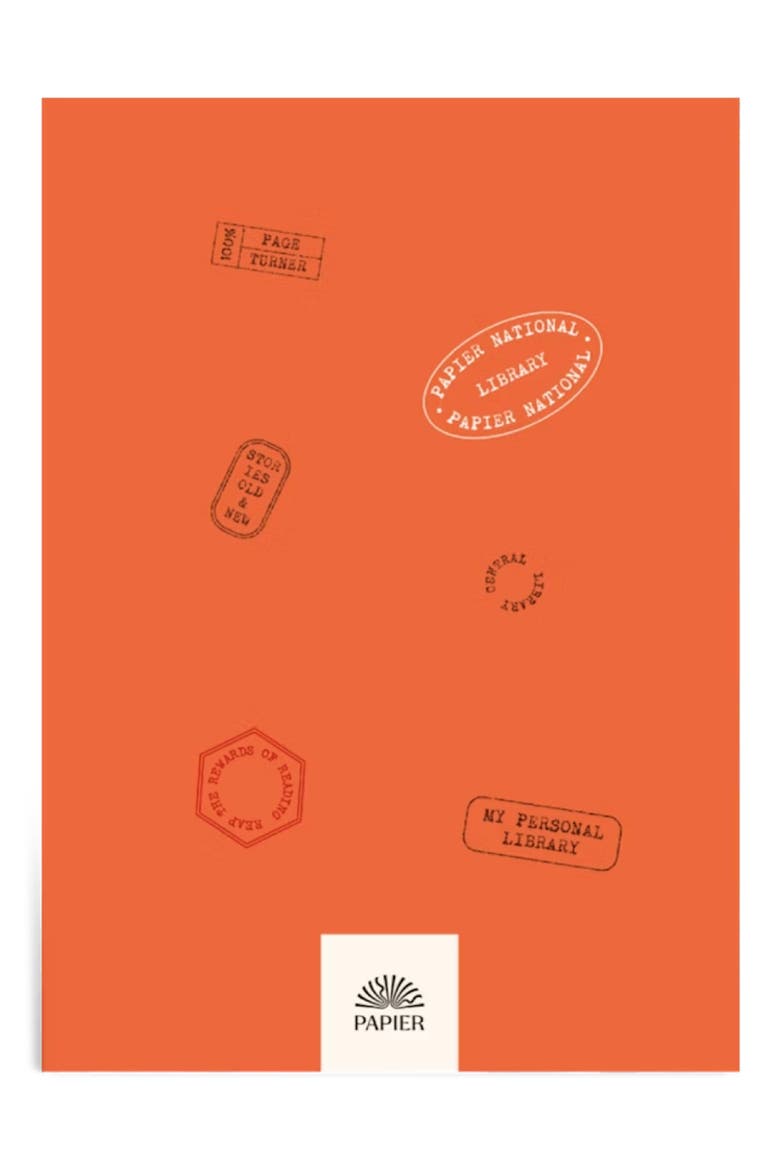 Library Card Reading Journal, Alternate, color, MEDIUM ORANGE