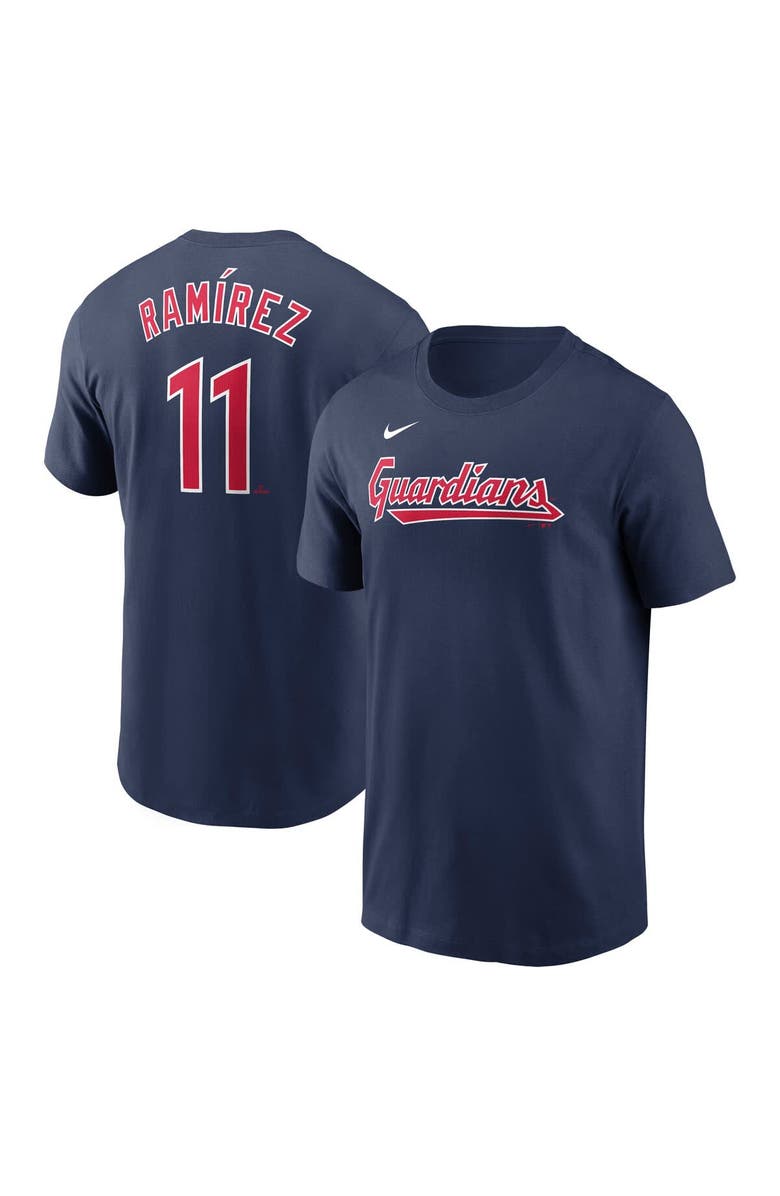 Nike Men's Nike Jose Ramirez Navy Cleveland Guardians Fuse Name & Number T-Shirt, Alternate, color, Navy
