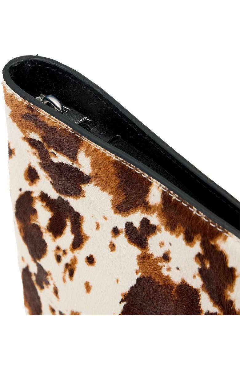 AllSaints Bettina Genuine Calf Hair Clutch, Alternate, color, Cow Print