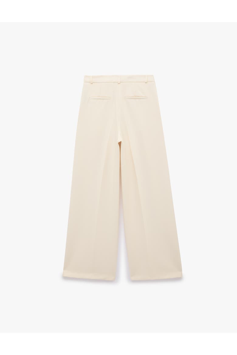 High Rise Wide Leg Tailored Trousers, Alternate, color, OFF WHITE