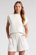 Zella Soft Luxe Knit Gathered Shoulder Top