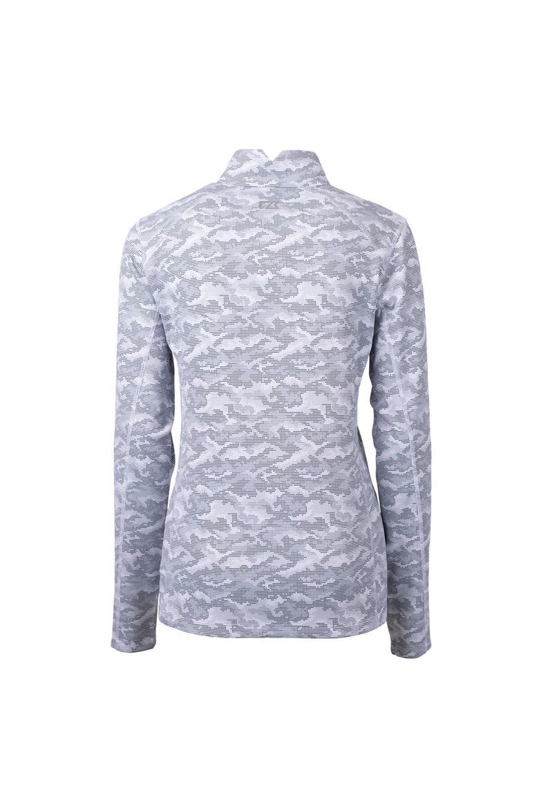 Women's Cutter & Buck Charcoal Carolina Panthers Traverse Camo Print Stretch Quarter-Zip Pullover Top, Alternate, color, Charcoal
