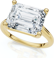 Bliss Diamond Certified 5Ct Emerald Cut Lab Grown Diamond Solitaire East West Engagement Ring