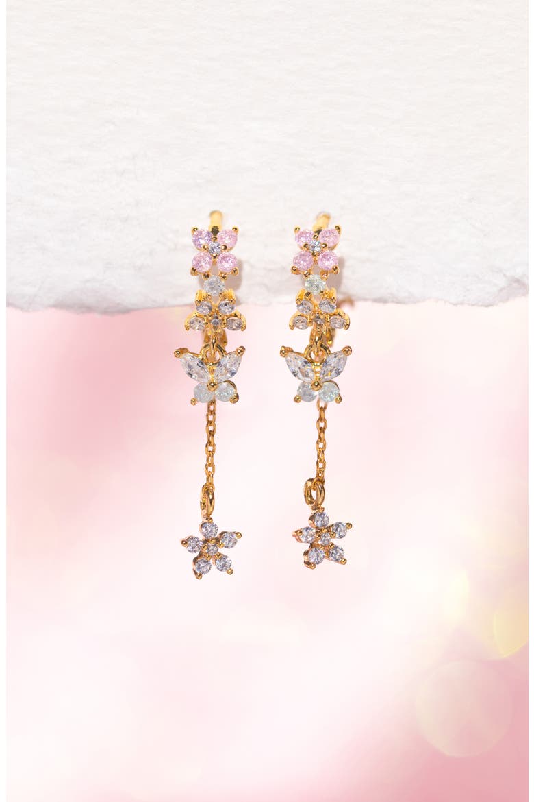 Mari Dangle Hoop Earrings, Alternate, color, GOLD