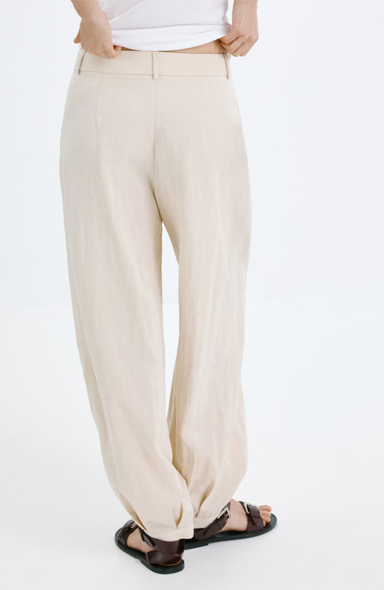 MANGO Featuring Hailey Bieber Pleated Balloon Pants, Alternate, color,