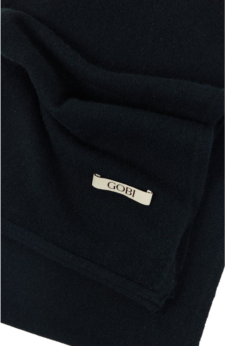 GOBI Mongolian Cashmere Cashmere Jersey Knit scarf, Alternate, color, Black