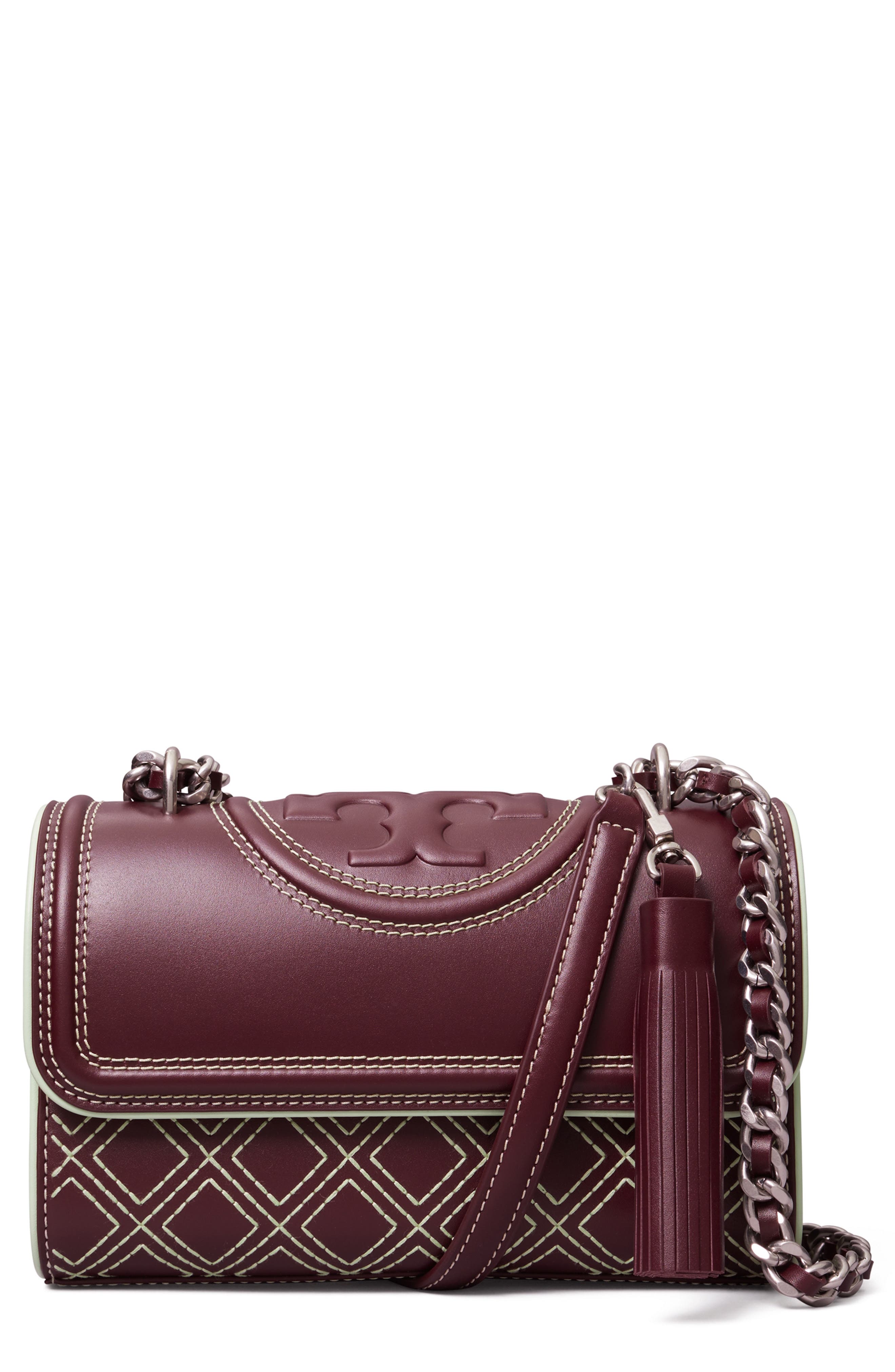 Tory Burch Small Fleming Popstitch Leather Convertible Shoulder Bag, Main, color, 