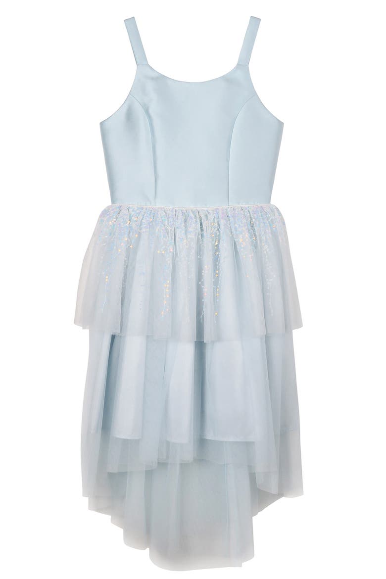 Kids' Sequin High/Low Dress, Main, color, ICY BLUE