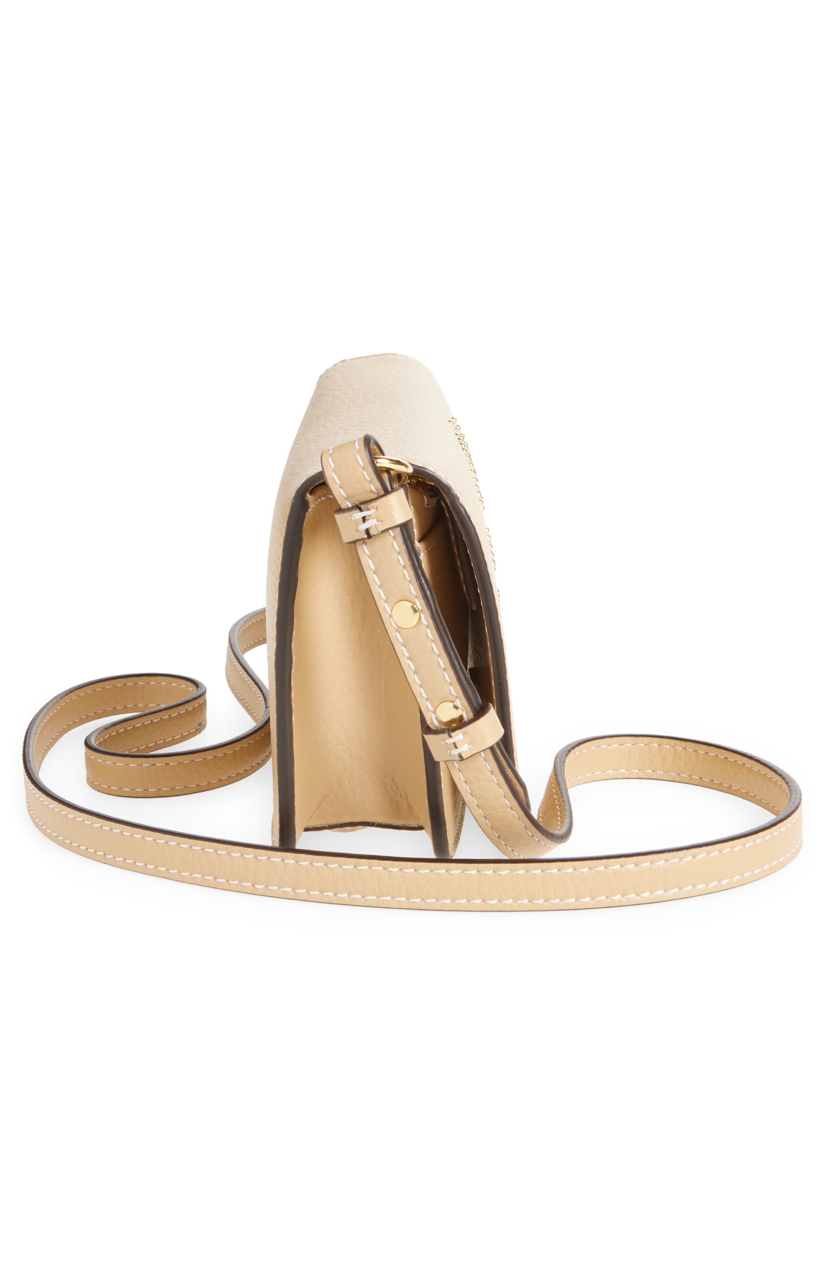 Stella McCartney Mini Logo Faux Leather Crossbody Bag, Alternate, color, 