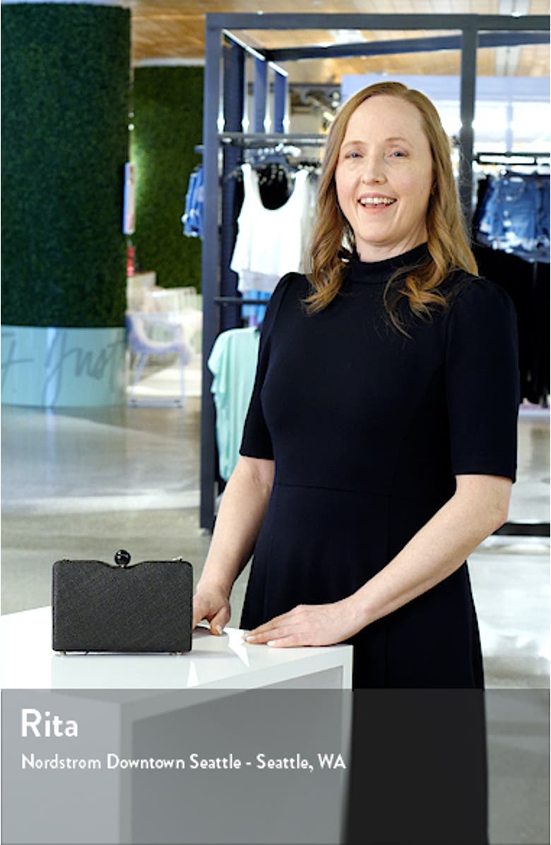 Cece Straw Woven Box Clutch, sales video thumbnail