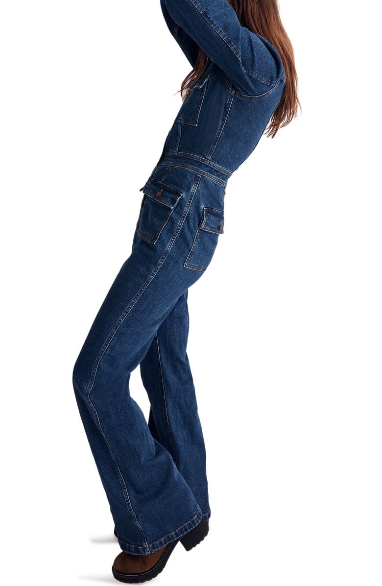 Madewell Denim Flare Jumpsuit, Alternate, color,