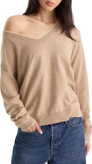 Good American The Cozy V-Neck Sweater