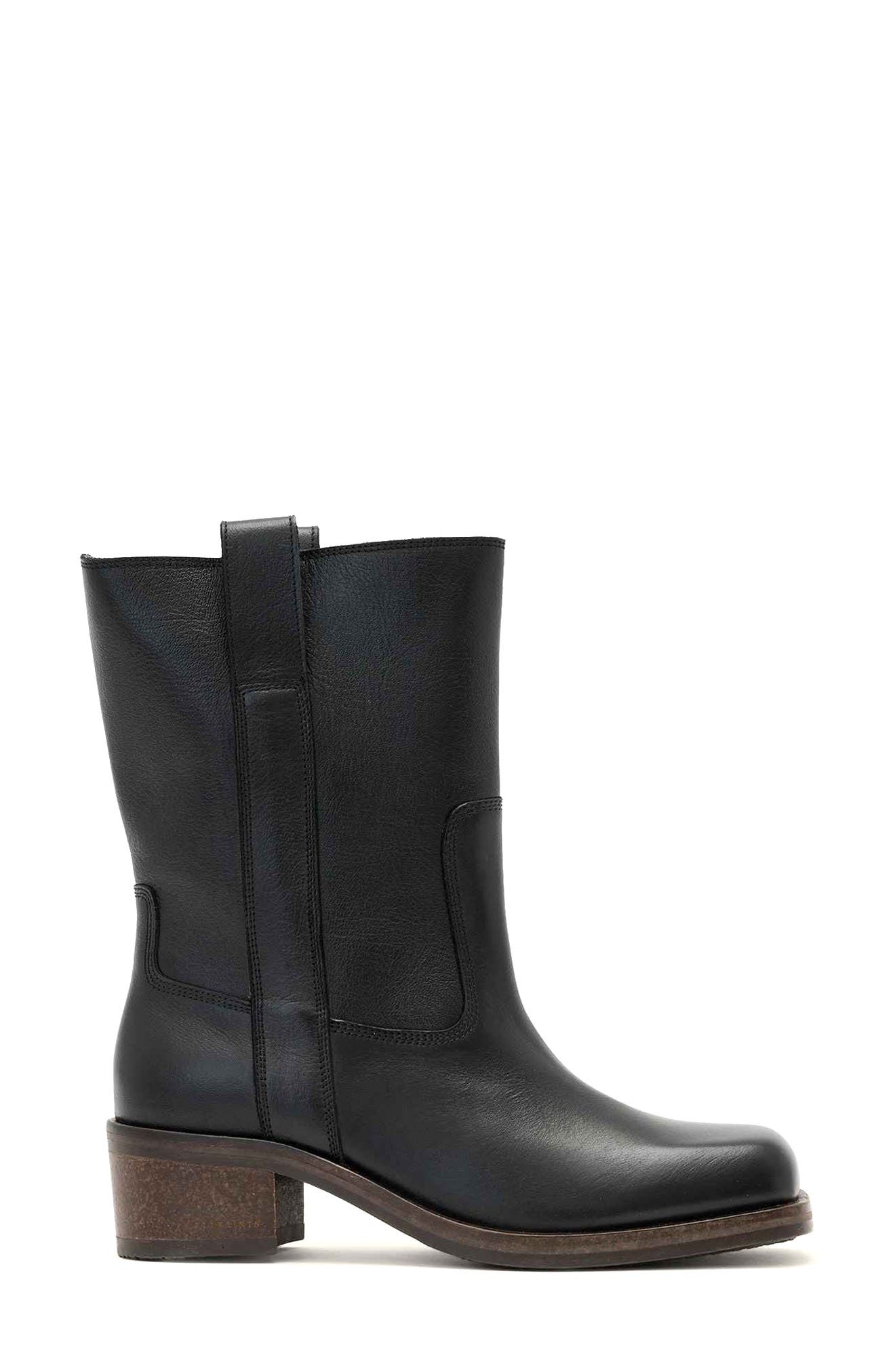 AllSaints Terri Block Heel Boot, Alternate, color, Black