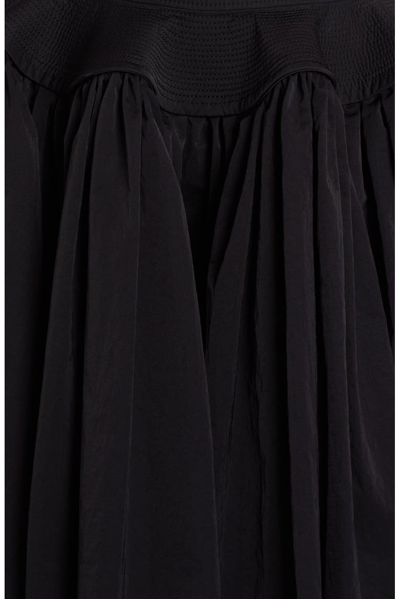 Peplum Gathered Nylon Skirt, Alternate, color, BLACK