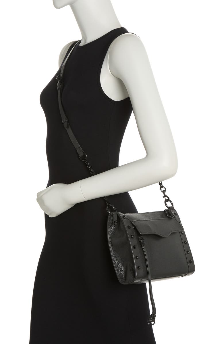 Rebecca Minkoff MAB Studded Leather Crossbody Bag, Alternate, color,