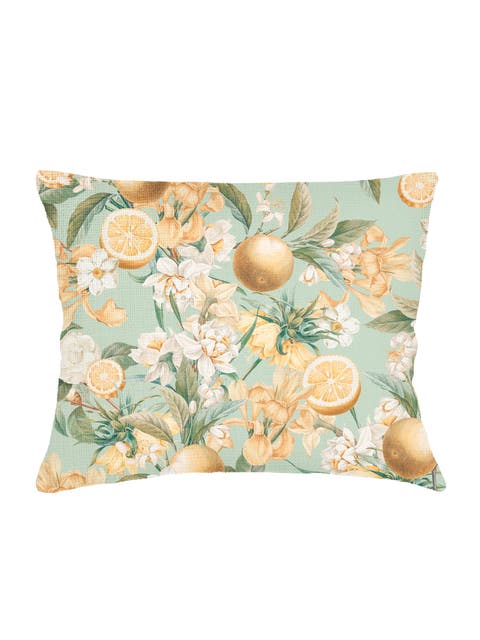 Lemon Bloom Linen Dutch Euro Pillow with Down Alternative Insert