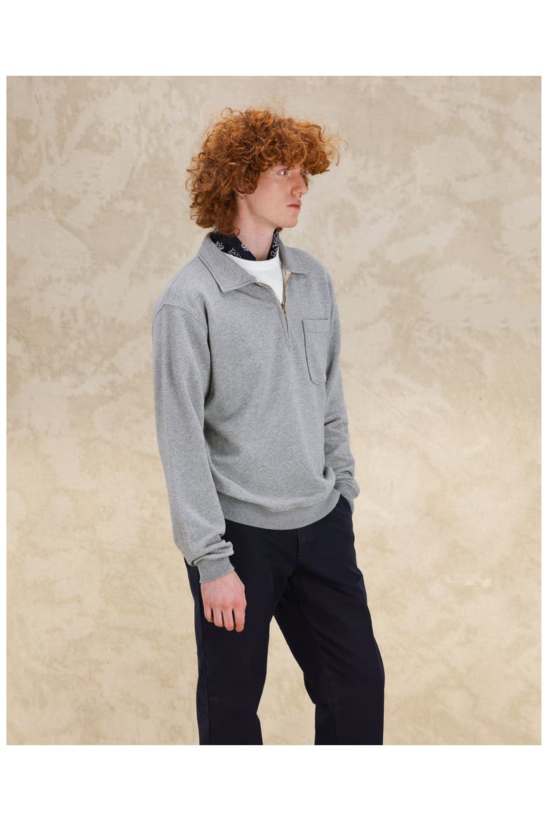 Cotton Zip-Up Sweatshirt, Alternate, color, Grey