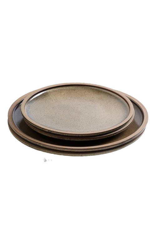 Stone Lain Tina Stoneware 4-piece Salad Plate In Brown