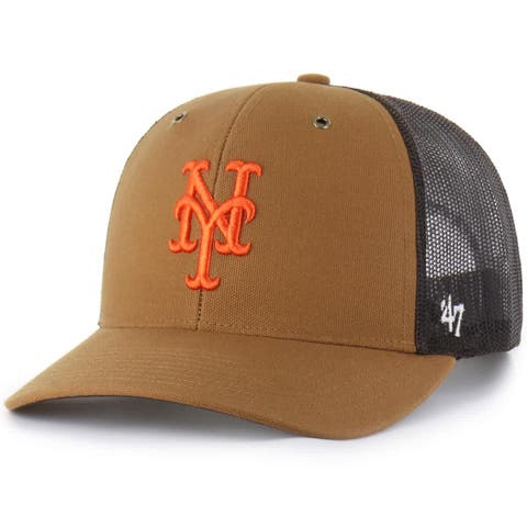 Men's Carhartt x '47  Brown New York Mets Trucker Adjustable Hat
