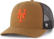 CARHARTT X 47 Men's Carhartt x '47  Brown New York Mets Trucker Adjustable Hat