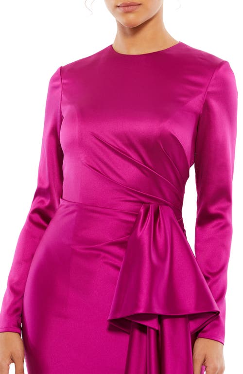 MAC DUGGAL MAC DUGGAL ASYMMETRICAL DRAPED LONG SLEEVE MINI DRESS