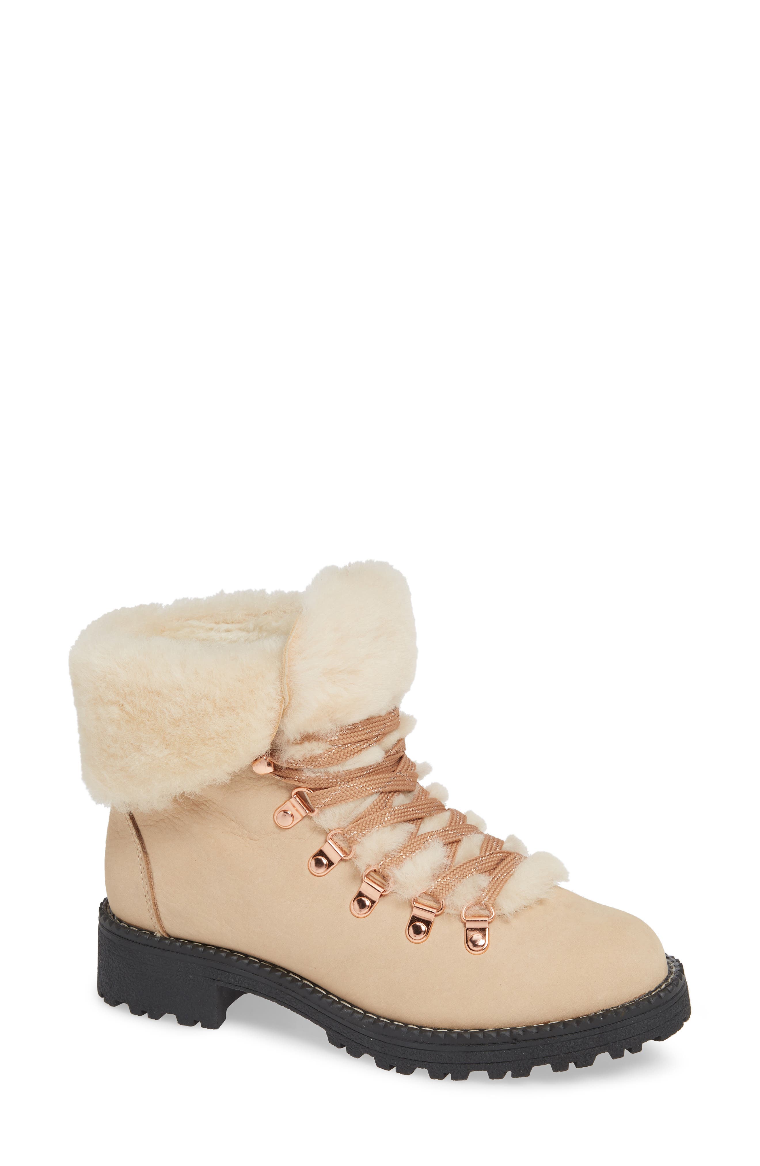 J.Crew Nordic Genuine Shearling Cuff Winter Boot, Main, color, 