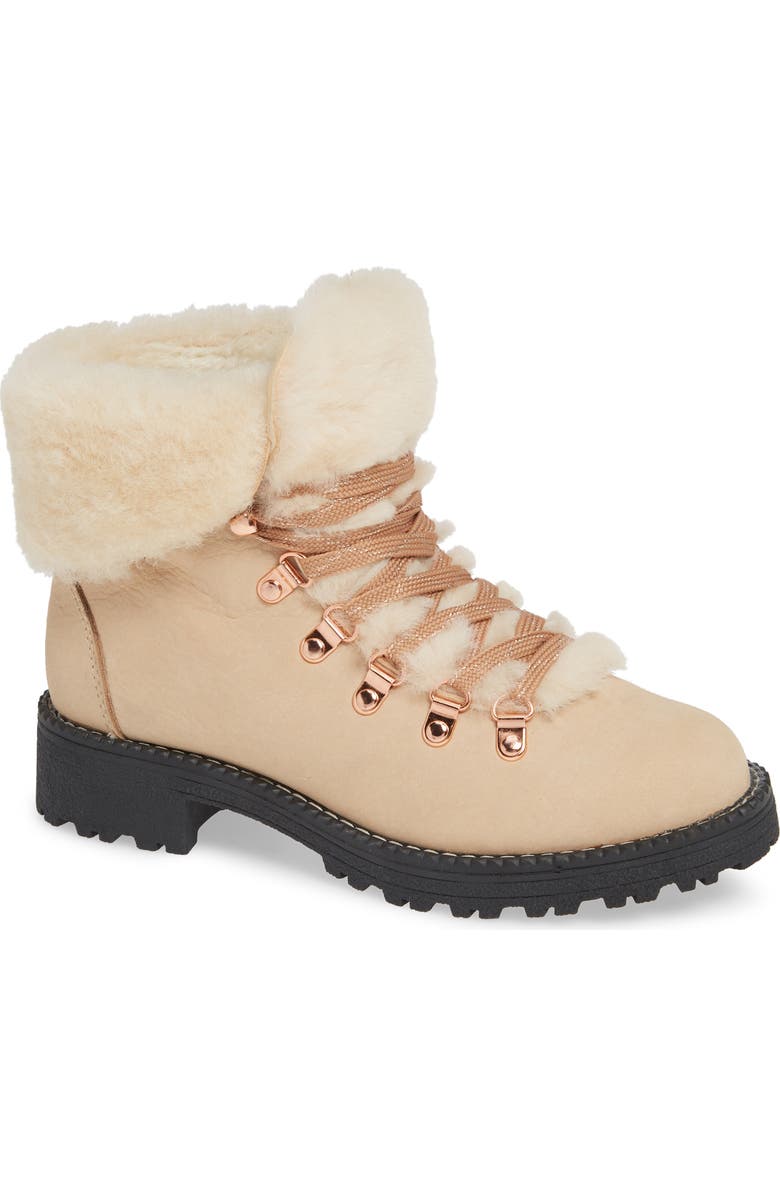 J.Crew Nordic Genuine Shearling Cuff Winter Boot, Main, color,
