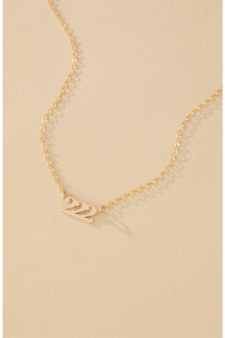 Angel Number Pendant Necklace, Alternate, color, GOLD / 222