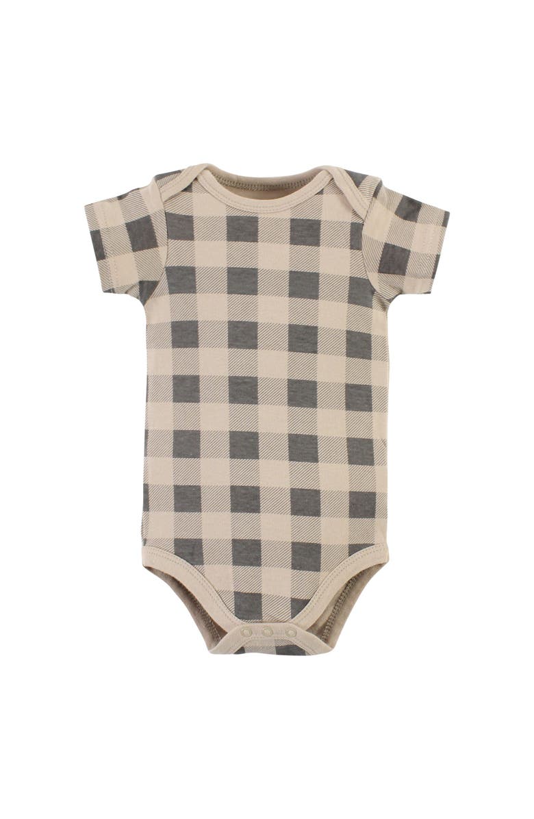 Hudson Baby Cotton Bodysuit, Pant and Bib Set, Alternate, color, Snuggle Bear