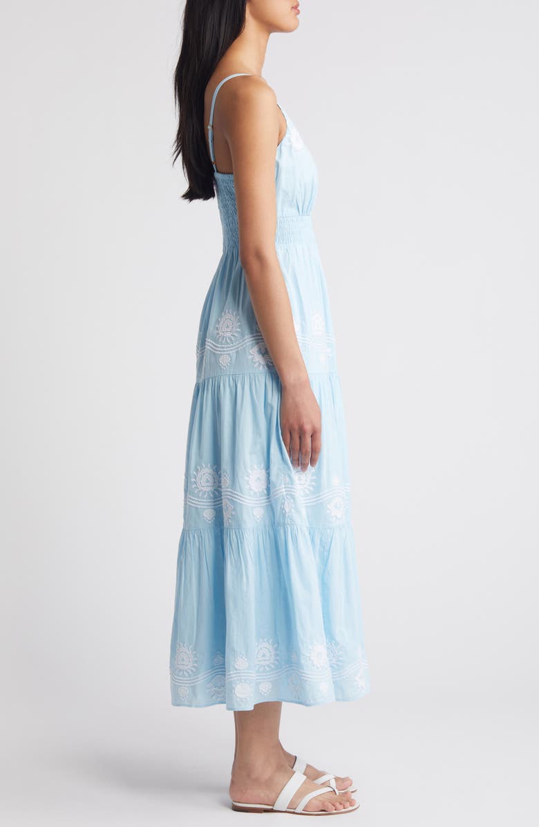 Lilly Pulitzer<sup>®</sup> Aviry Embroidered Cotton Midi Sundress, Alternate, color, Hydra Blue