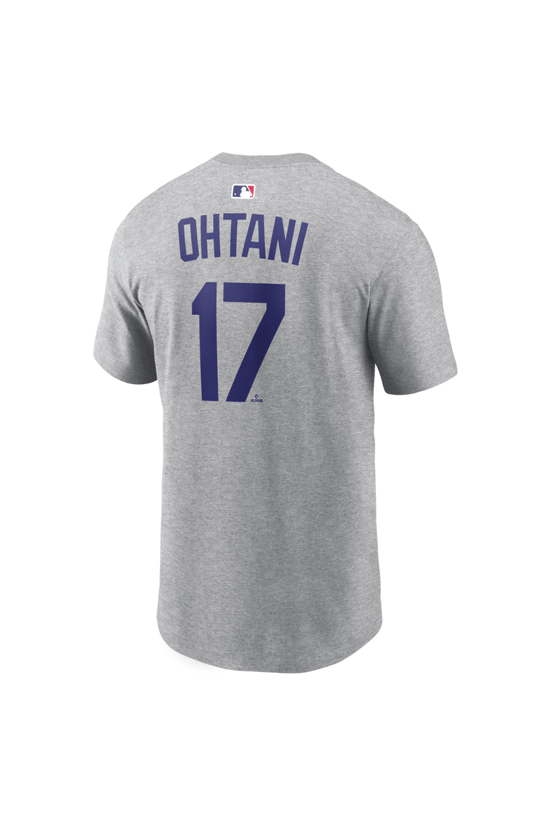 Men's Nike Shohei Ohtani Heather Gray Los Angeles Dodgers Name & Number T-Shirt, Alternate, color, Heather Gray