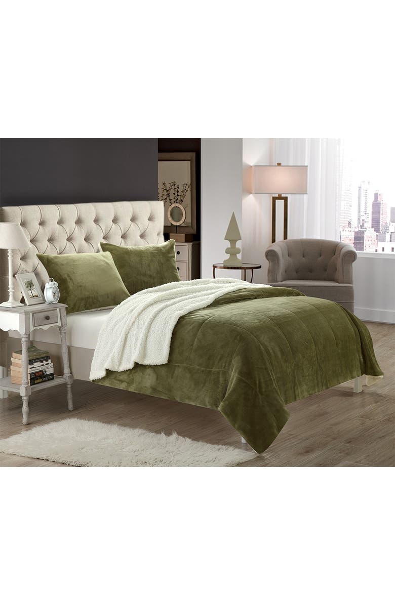 CHIC Queen Evelyn Blanket Set - Green, Alternate, color, 