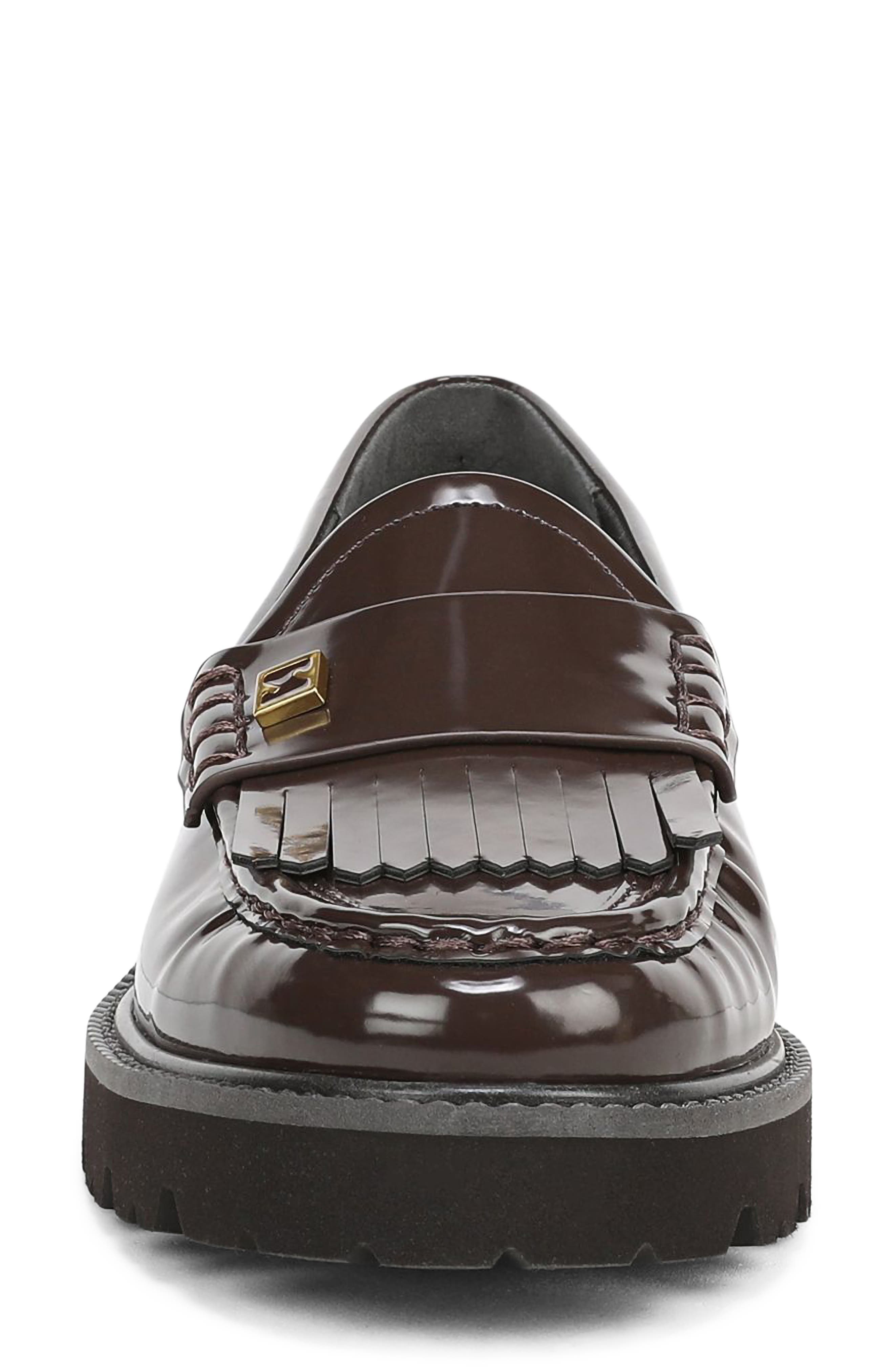 Simone Kiltie Loafer, Alternate, color, DARK BROWN