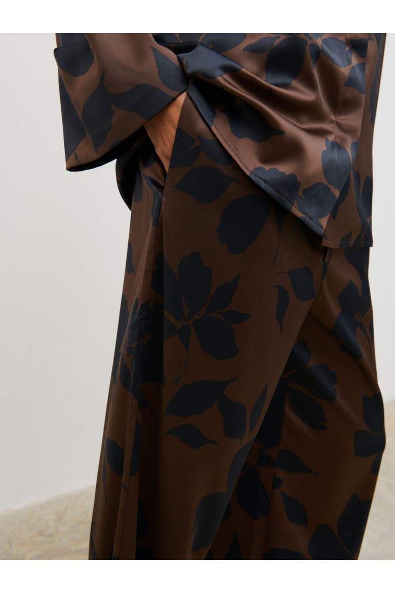 Bobbi Drawstring Wide Leg Trouser, Alternate, color, Brown