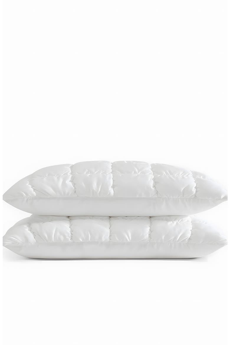 Puff Squares Set of 2 Pillow Shams, Alternate, color, WHITE