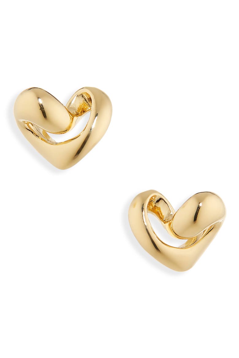 Infinity Heart Stud Earrings, Main, color, 18CT GOLD VERMEIL